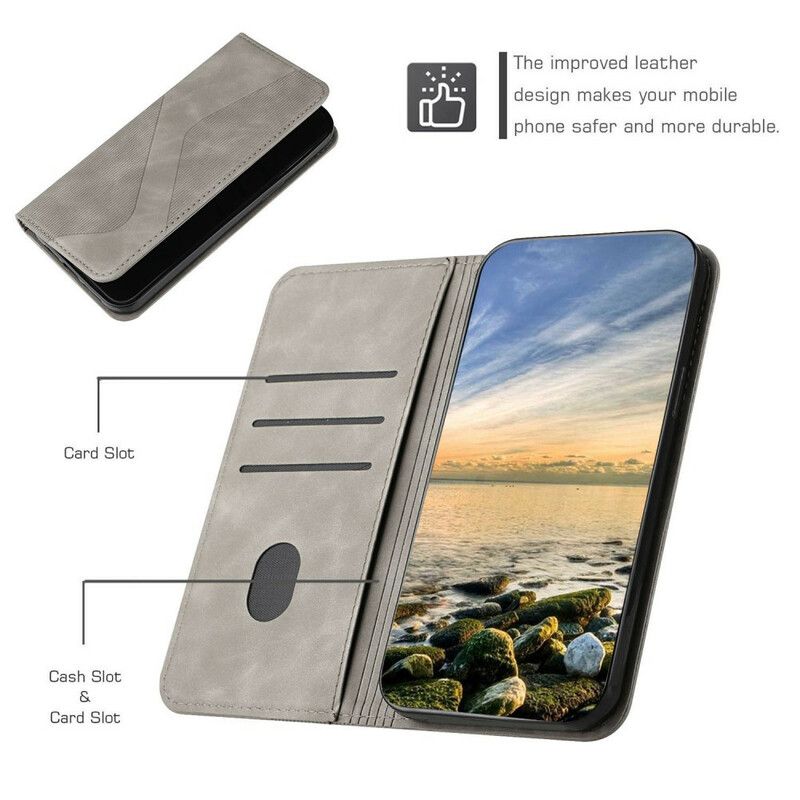Cover iPhone 13 Flip Cover S-design Læderstil