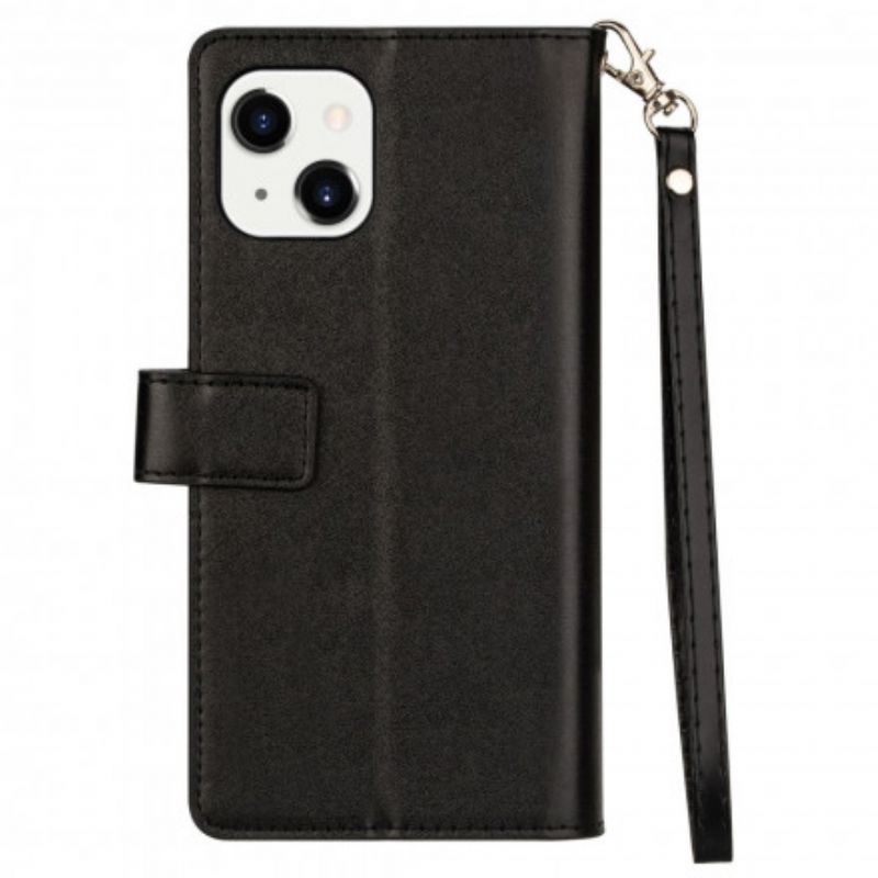 Læder Cover iPhone 13 Multifunktionel Tegnebog