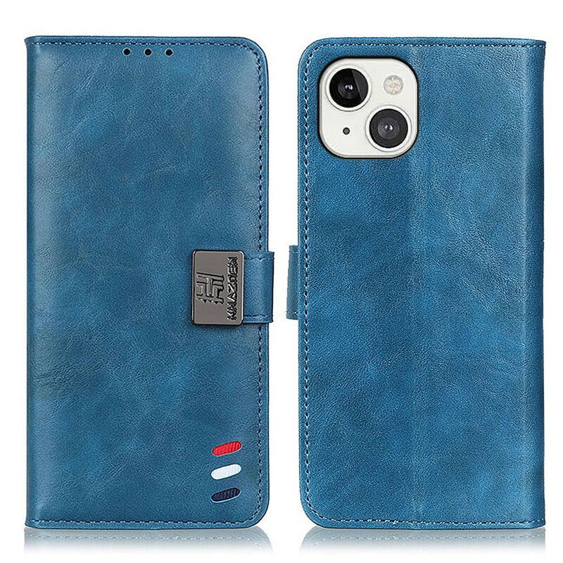 Læder Cover iPhone 13 Tricolor Vintage Lædereffekt