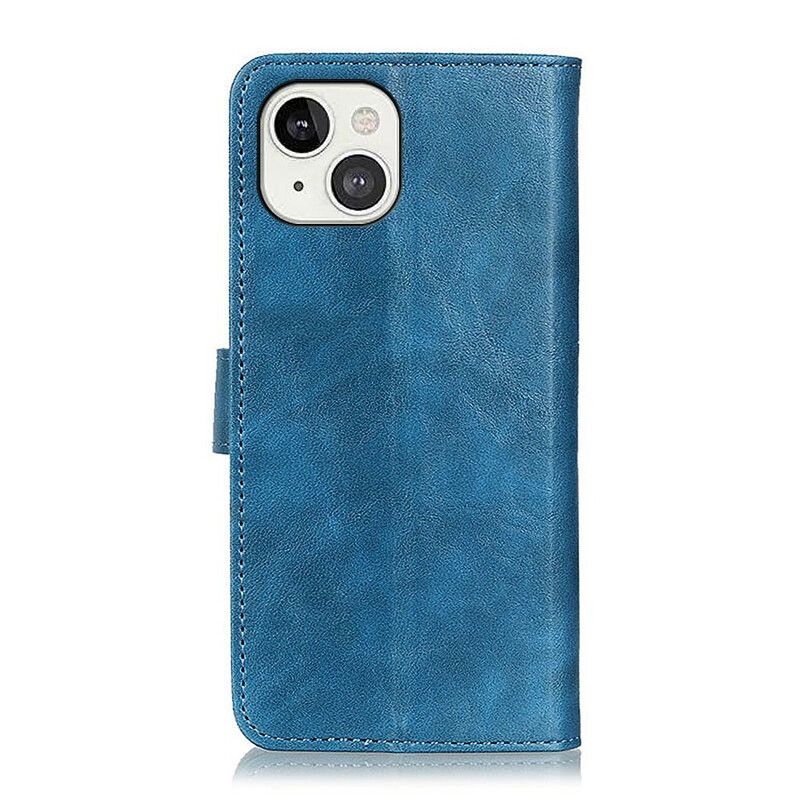 Læder Cover iPhone 13 Tricolor Vintage Lædereffekt