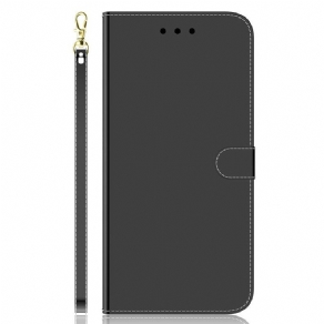 Flip Cover iPhone 13 Pro Max Imiteret Læder Cover Spejl