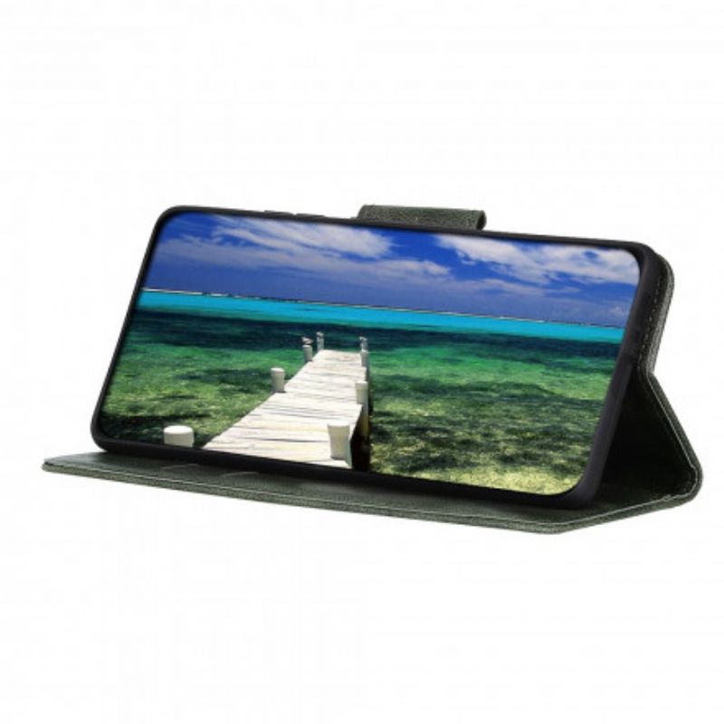 Flip Cover Realme 8 / 8 Pro Vendbar Lædereffekt Med Lås