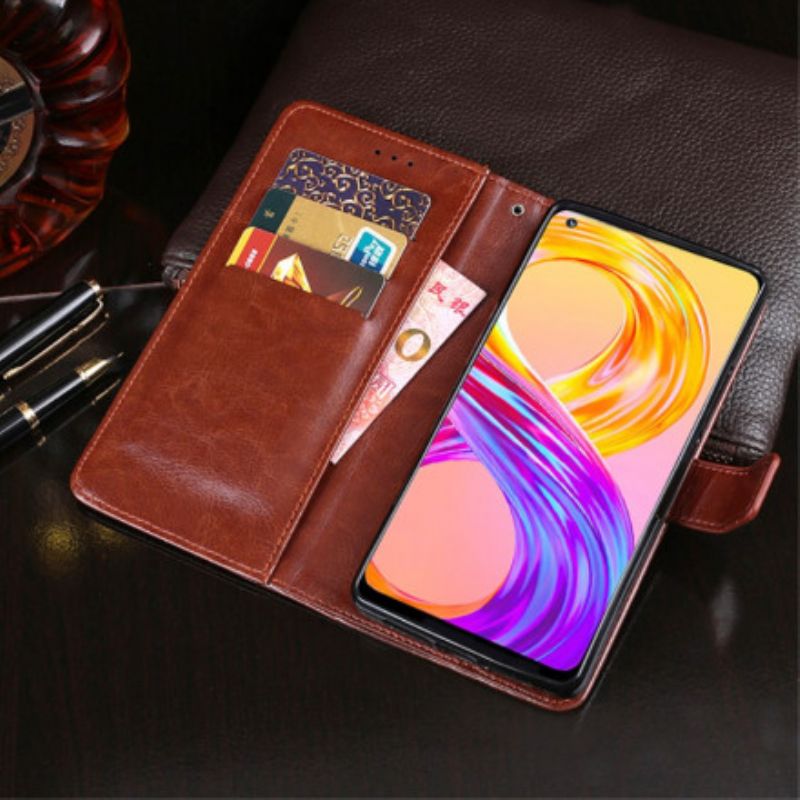 Læder Cover Realme 8 / 8 Pro Imiteret Læder Idewei
