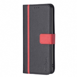 Flip Cover Oppo Find X5 Lite Tetxureret Imiteret Læder Binfen Farve