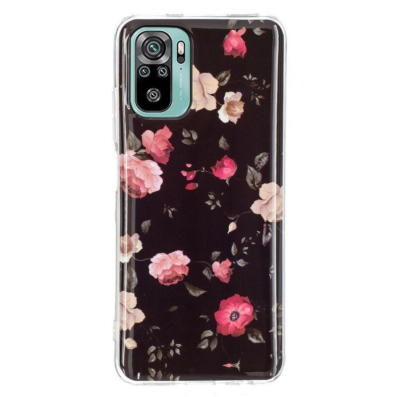 Mobilcover Xiaomi Redmi Note 10 / 10S Fluorescerende Frihedsblomster