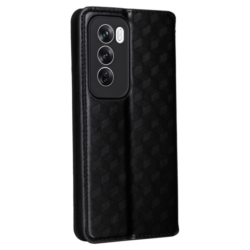 Læder Cover Oppo Reno 12 Pro 5g Telefon Etui 3d Diamantmønster