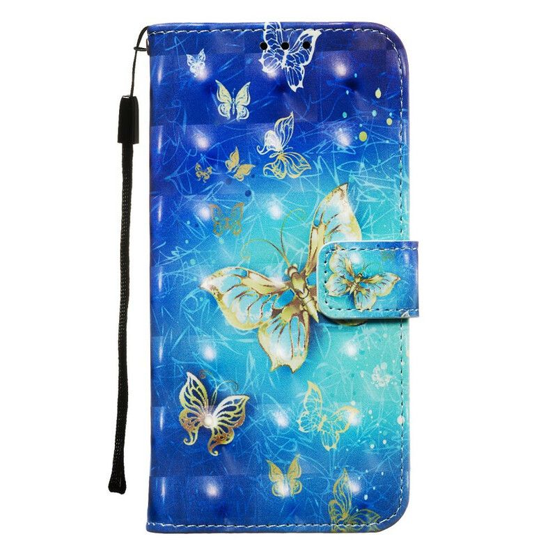 Flip Cover Samsung Galaxy Note 10 Gyldne Sommerfugle