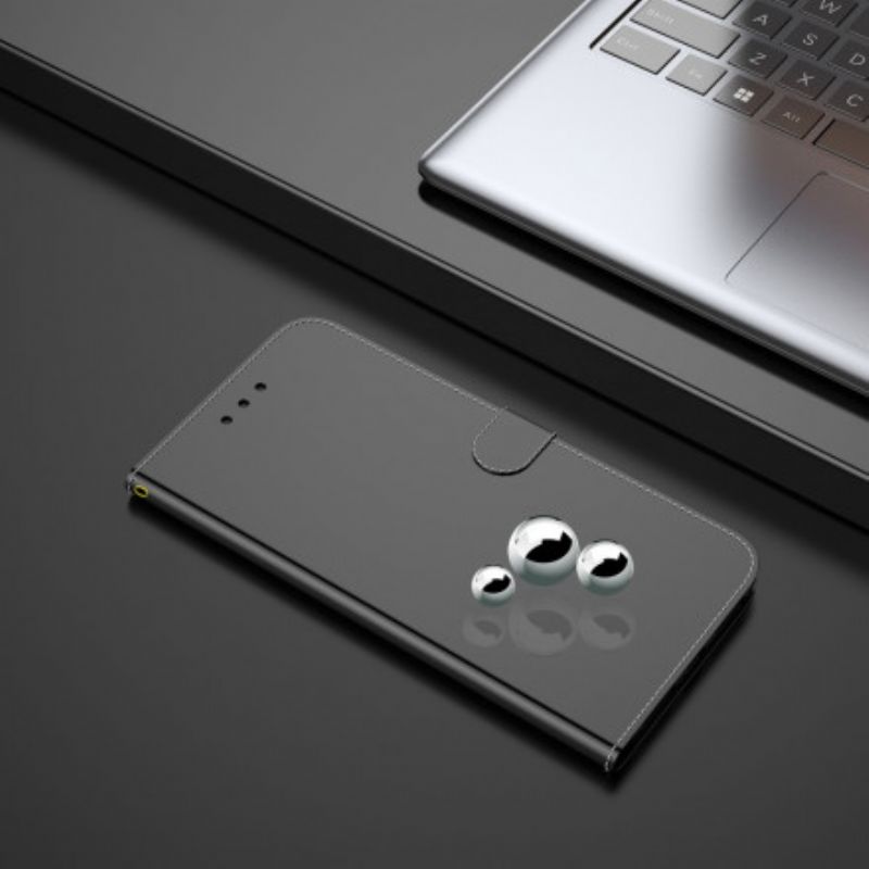 Læder Cover Motorola Edge 20 Imiteret Læderbetrækspejl