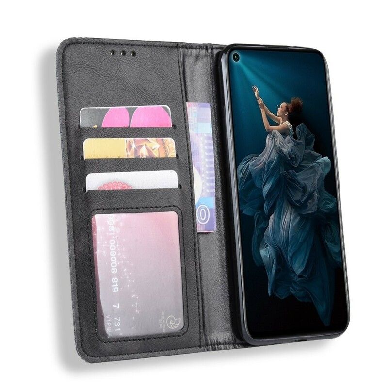 Cover Honor 20 Pro Flip Cover Stylet Vintage Lædereffekt