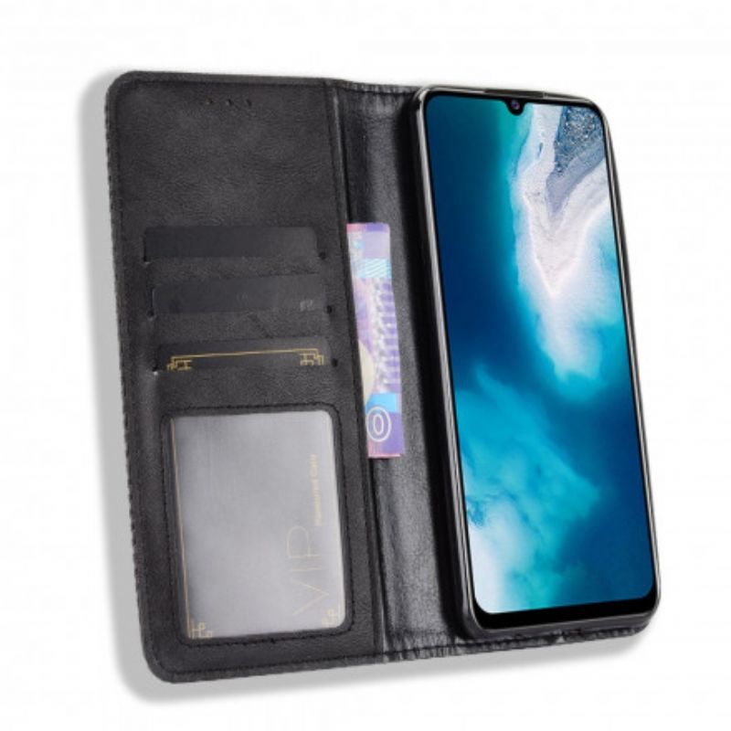 Cover Vivo Y70 Flip Cover Vintage Stiliseret Lædereffekt