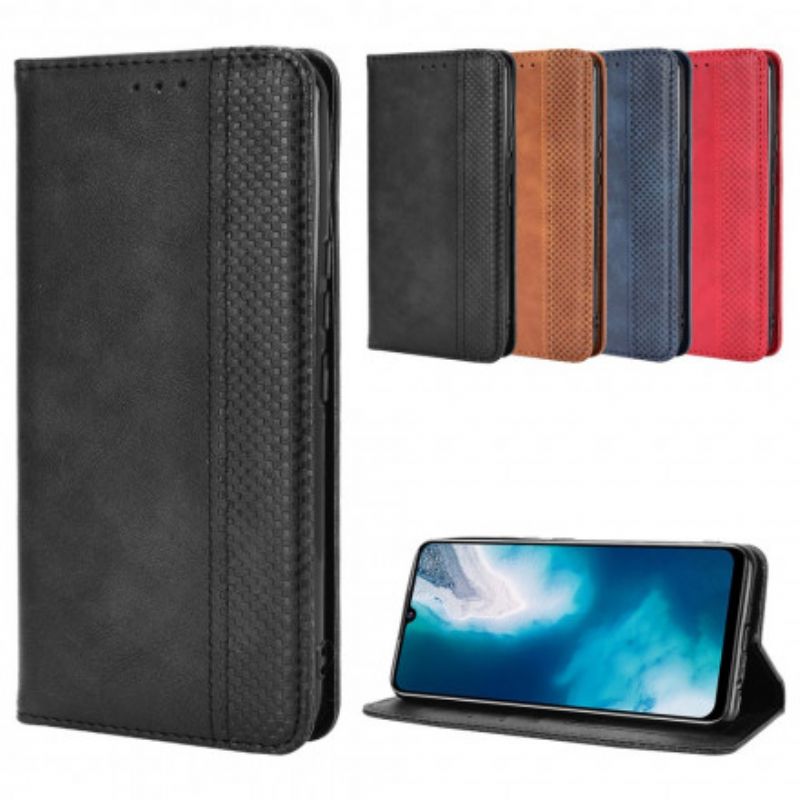 Cover Vivo Y70 Flip Cover Vintage Stiliseret Lædereffekt