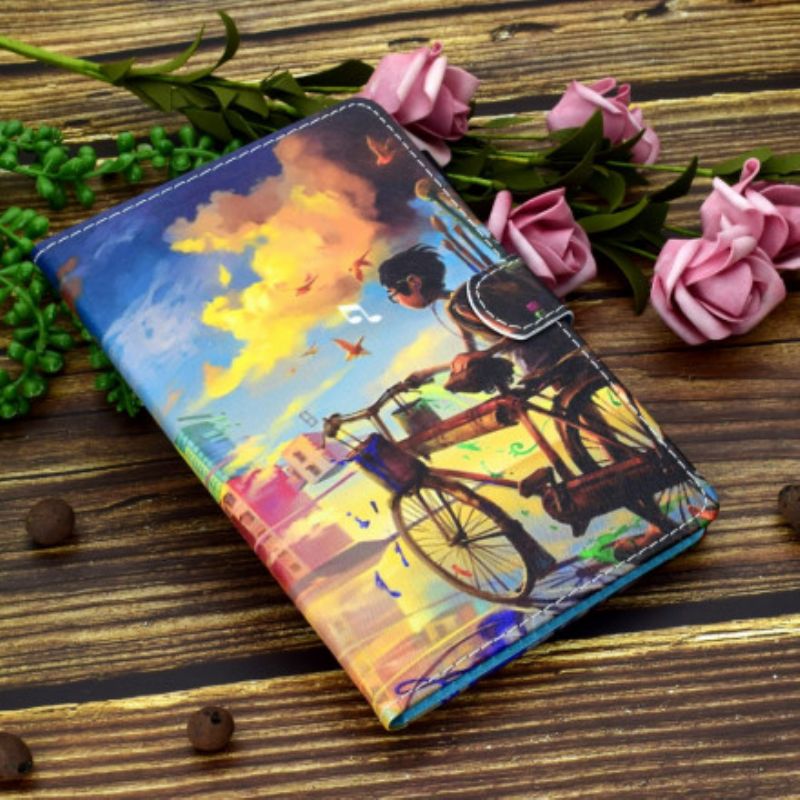 Læder Cover Samsung Galaxy Tab A7 Cykel Art