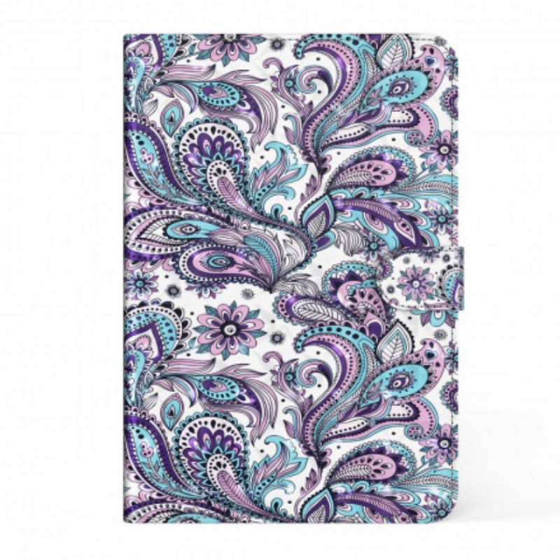 Læder Cover Samsung Galaxy Tab A7 Paisley Mønster