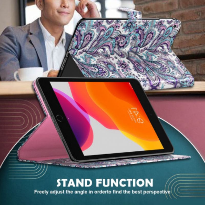 Læder Cover Samsung Galaxy Tab A7 Paisley Mønster
