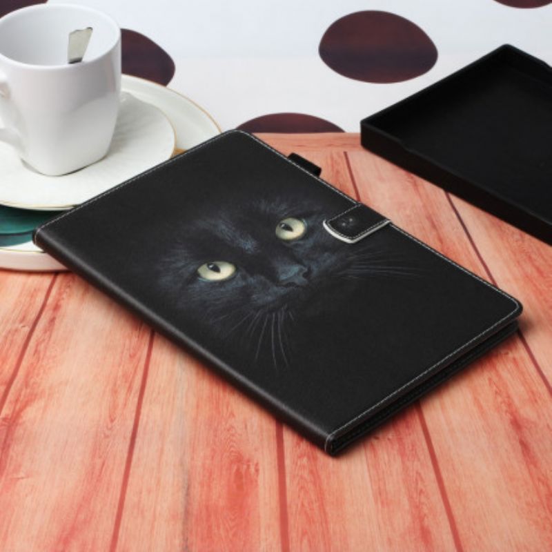 Læder Cover Samsung Galaxy Tab A7 Sorte Katteøjne
