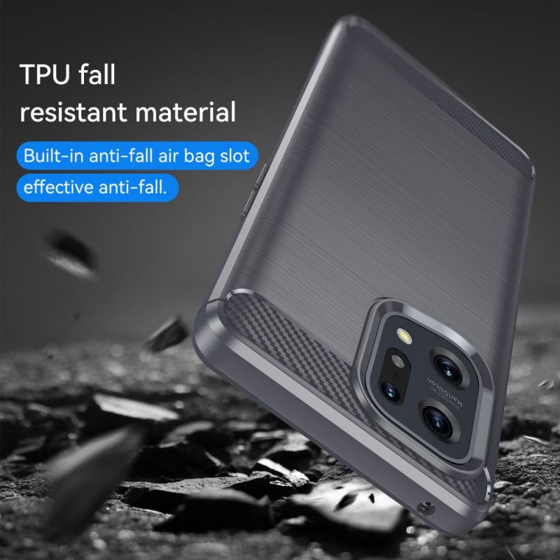 Cover Oppo Find X5 Børstet Kulfiber