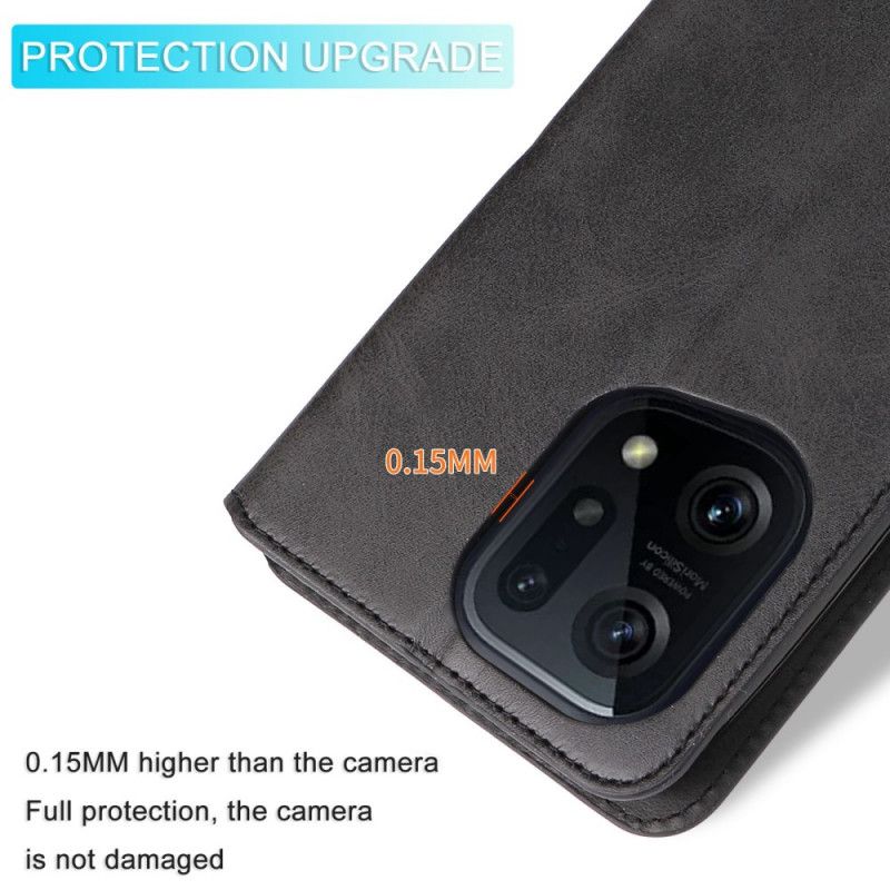 Flip Cover Oppo Find X5 Læderstil