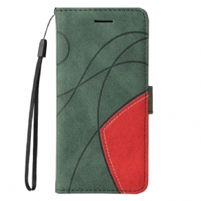 Flip Cover Moto E40 / E30 / E20 Signatur Tofarvet Imiteret Læder