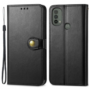 Læder Cover Moto E40 / E30 / E20 Imiteret Læder Og Vintage Lås