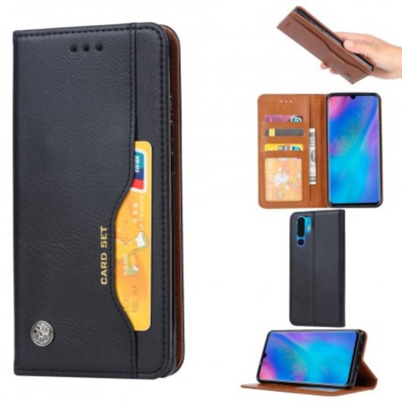 Cover Huawei P30 Pro Flip Cover Faux Læder Kortholder