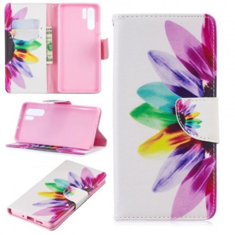 Flip Cover Huawei P30 Pro Akvarelblomst