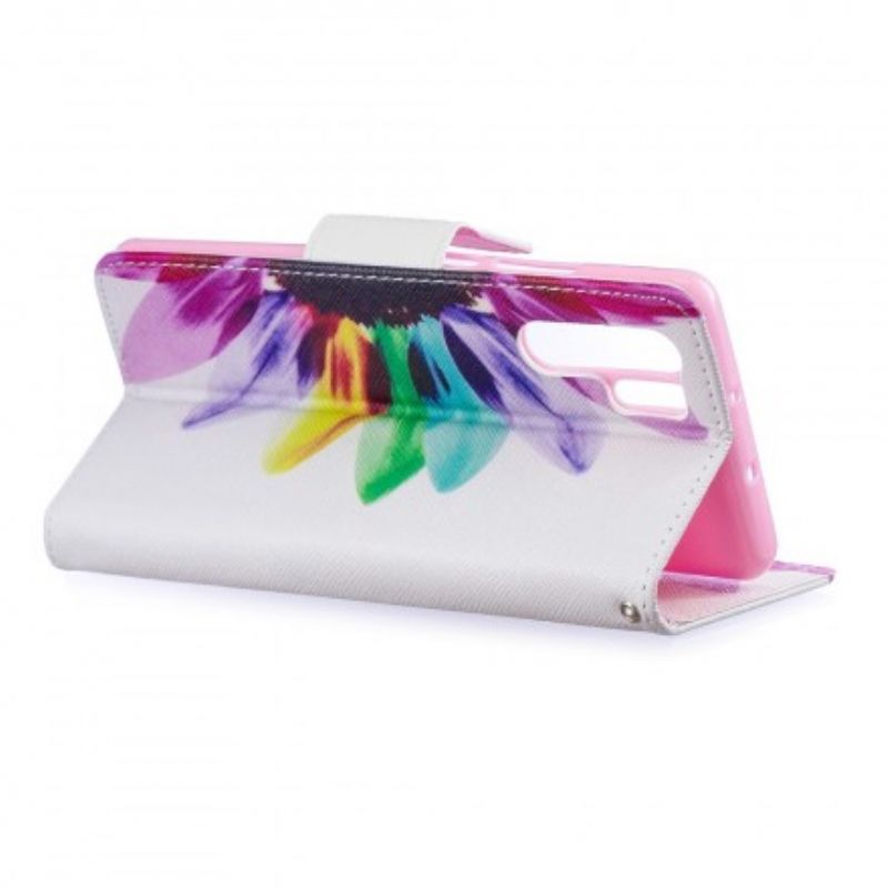 Flip Cover Huawei P30 Pro Akvarelblomst