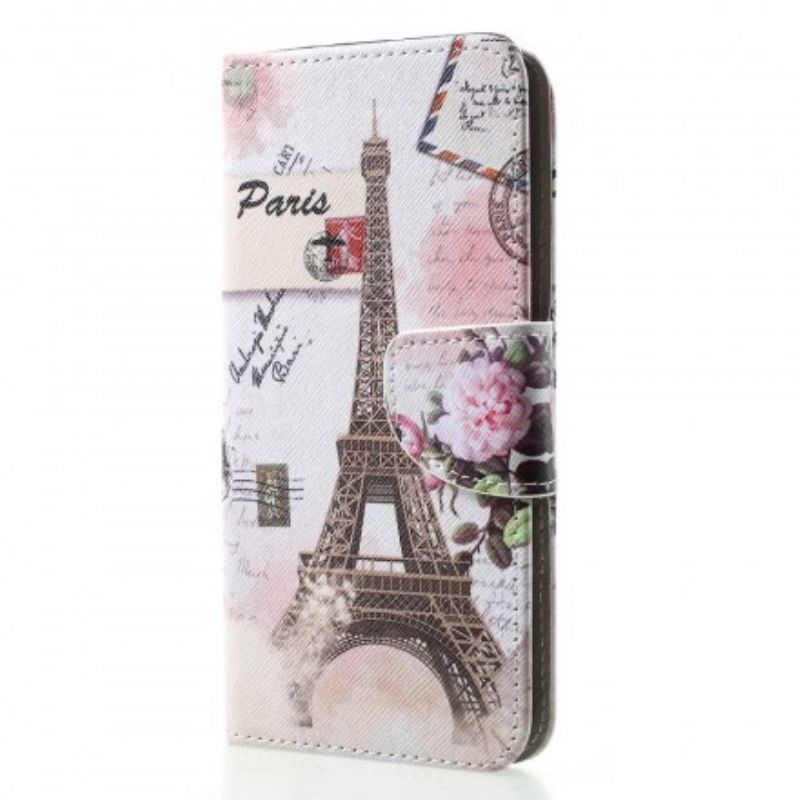 Flip Cover Huawei P30 Pro Retro Eiffeltårnet