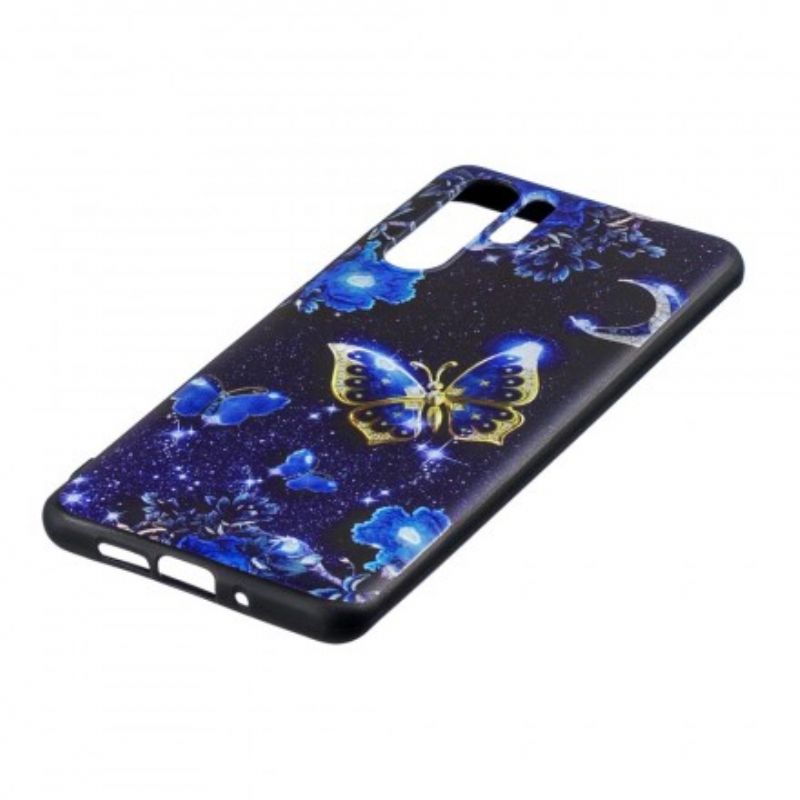 Mobilcover Huawei P30 Pro Gylden Sommerfugl
