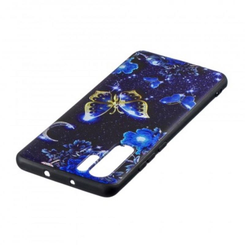 Mobilcover Huawei P30 Pro Gylden Sommerfugl