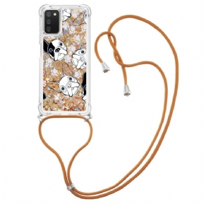 Cover Samsung Galaxy A03s Med Snor Snørebånd Til Hundepailletter