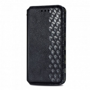 Cover Samsung Galaxy A22 4G Flip Cover Lædereffekt Med Diamanttekstur