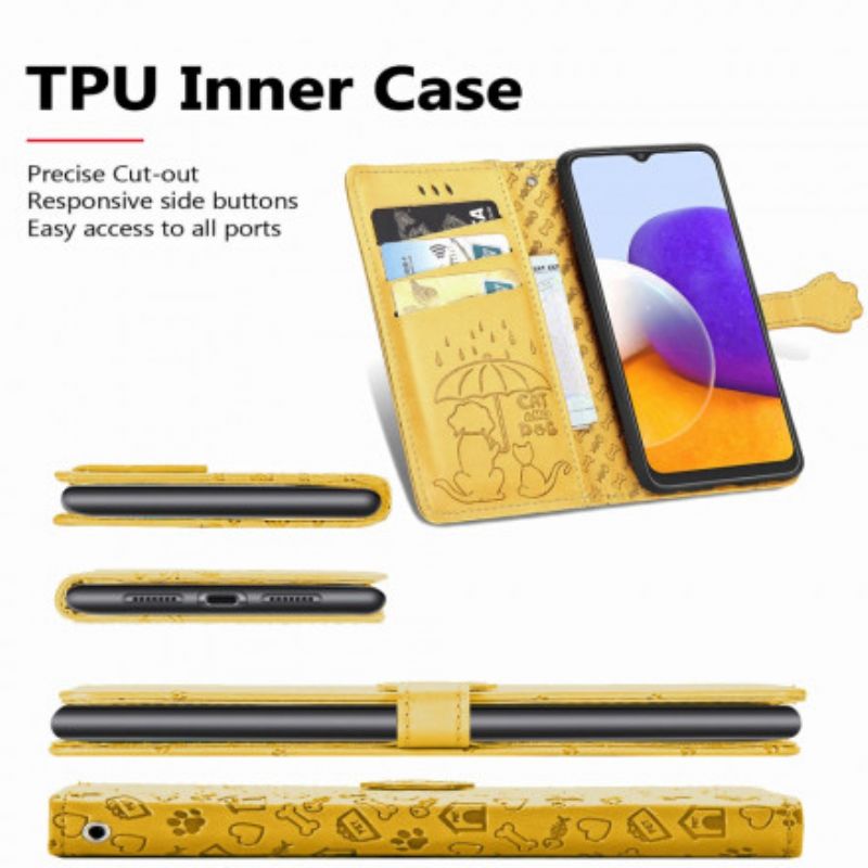 Flip Cover Samsung Galaxy A22 4G Animerede Dyr