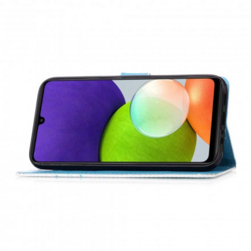 Flip Cover Samsung Galaxy A22 4G Gyldne Sommerfugle