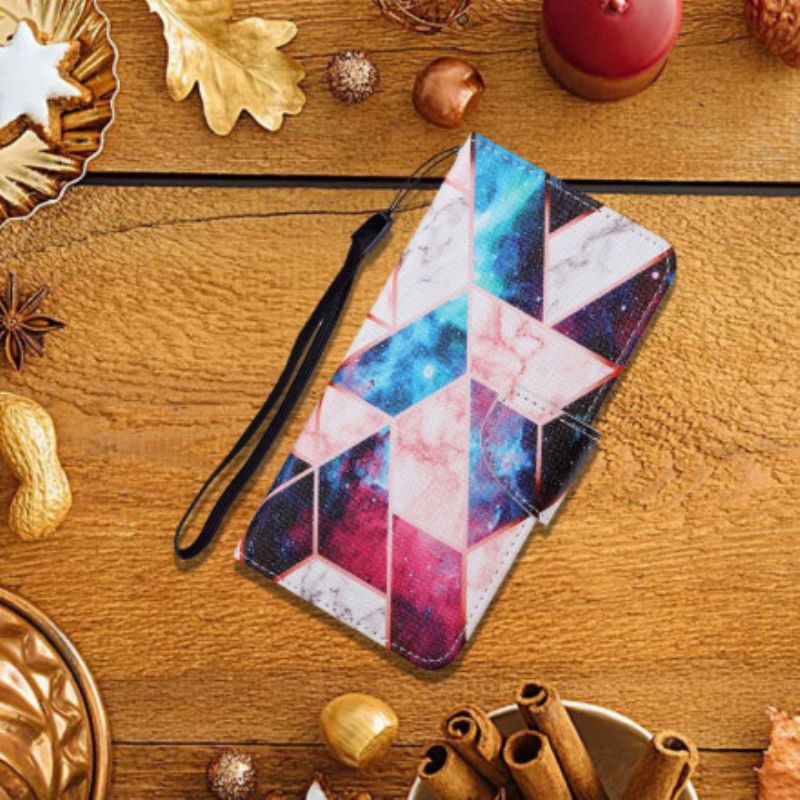 Flip Cover Samsung Galaxy A22 4G Marmor Med Rem