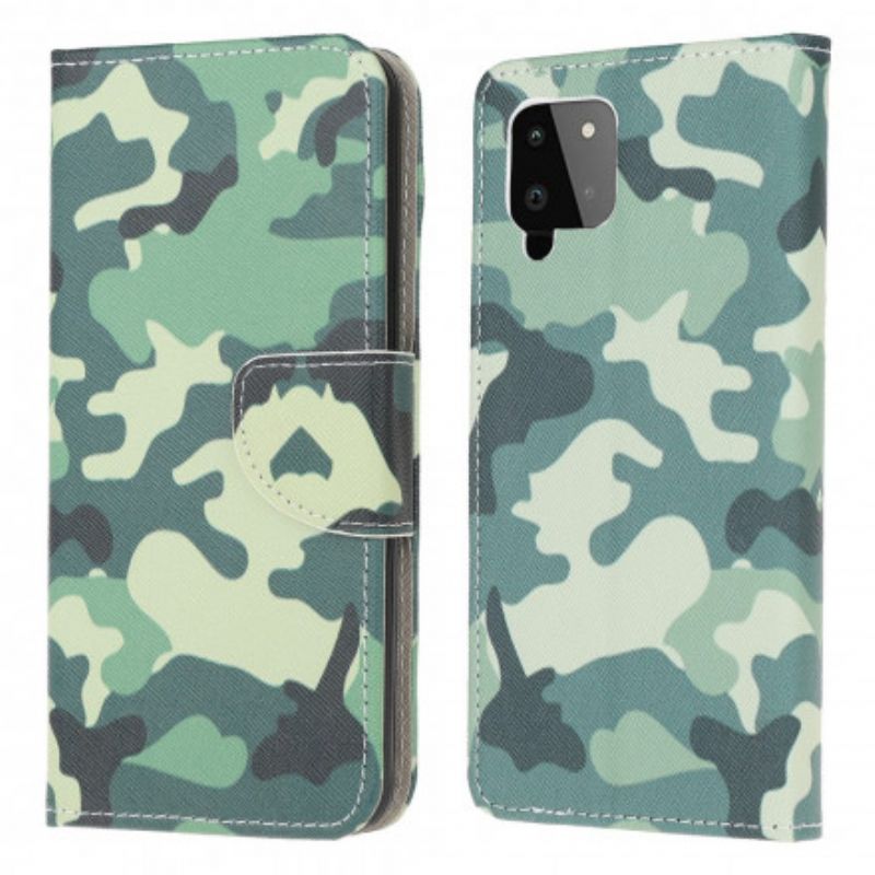 Flip Cover Samsung Galaxy A22 4G Militær Camouflage