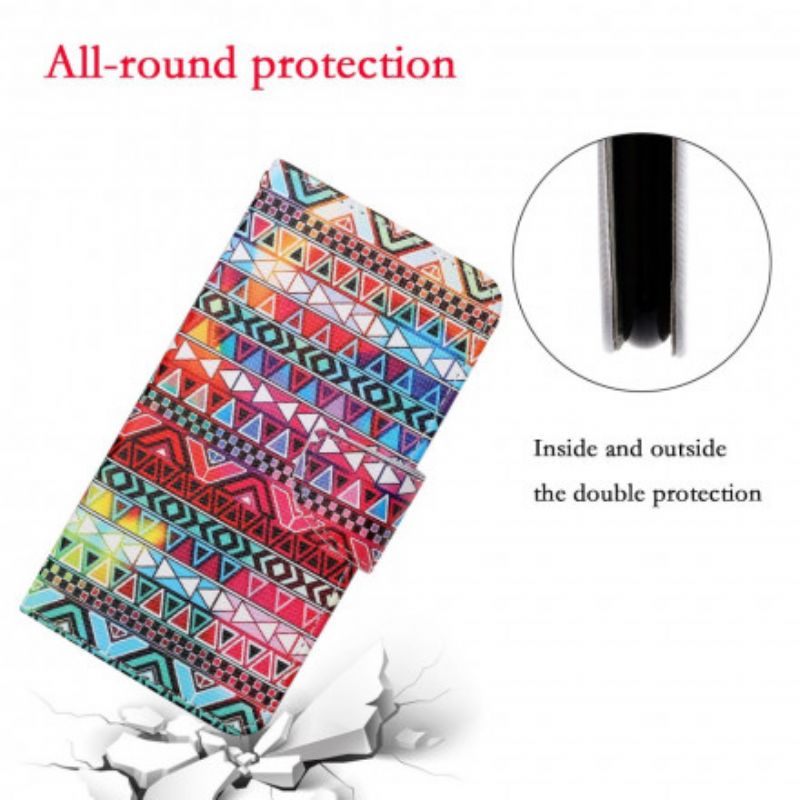 Flip Cover Samsung Galaxy A22 4G Patchwork Med Rem