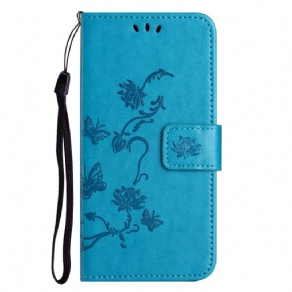 Læder Cover OnePlus 10T 5G Blomster