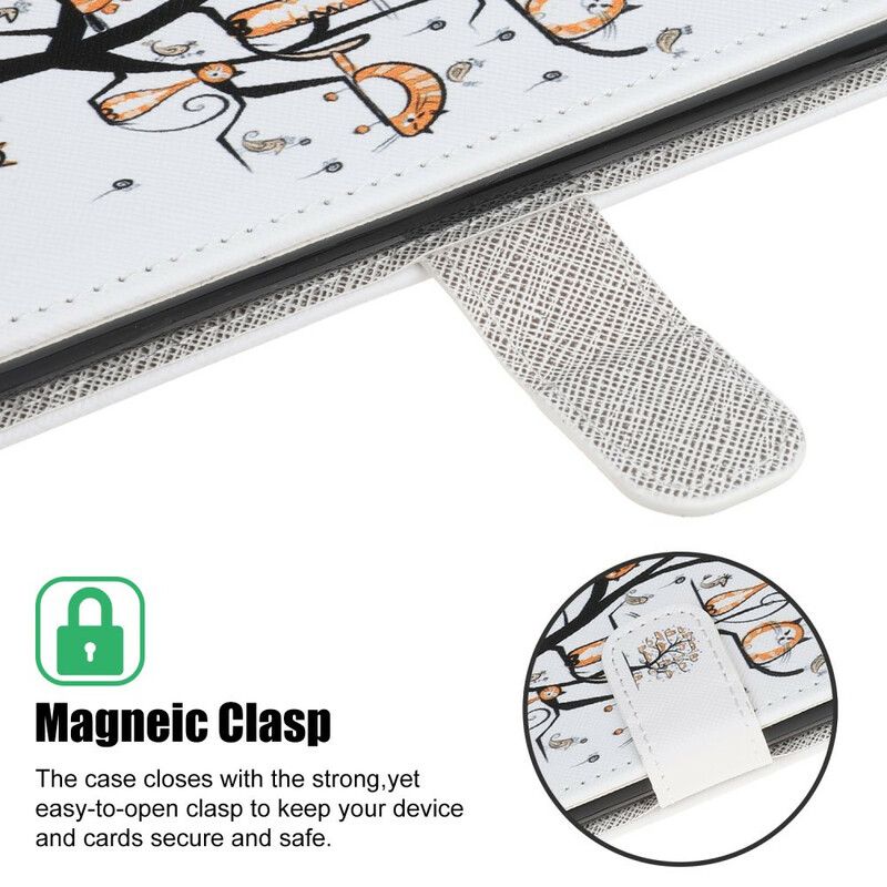 Flip Cover Samsung Galaxy A31 Med Snor Funky Katte Med Rem
