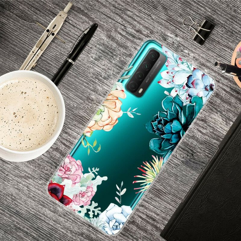 Cover Huawei P Smart 2021 Sømløse Akvarelblomster