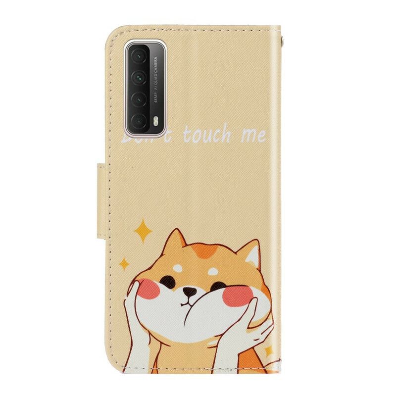 Flip Cover Huawei P Smart 2021 Med Snor Rør Mig Ikke Strappy Cat