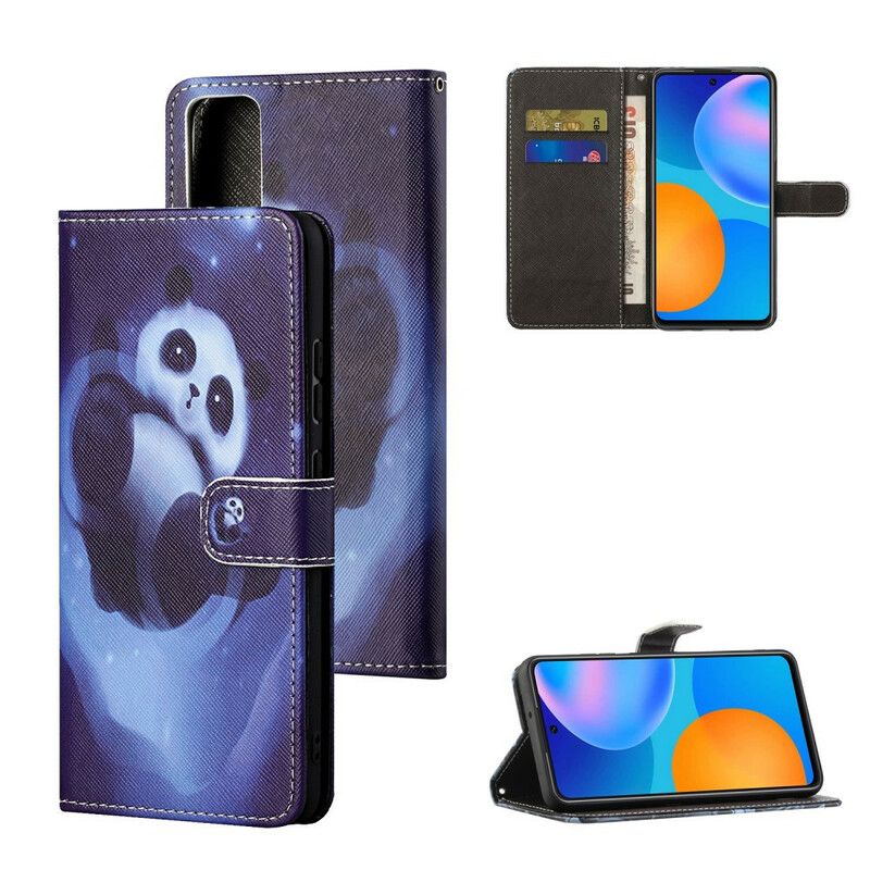 Flip Cover Huawei P Smart 2021 Med Snor Thong Space Panda
