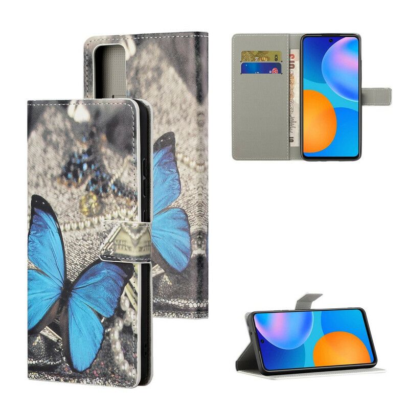 Læder Cover Huawei P Smart 2021 Sommerfugle