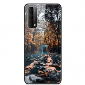 Mobilcover Huawei P Smart 2021 Happiness Road Hærdet Glas