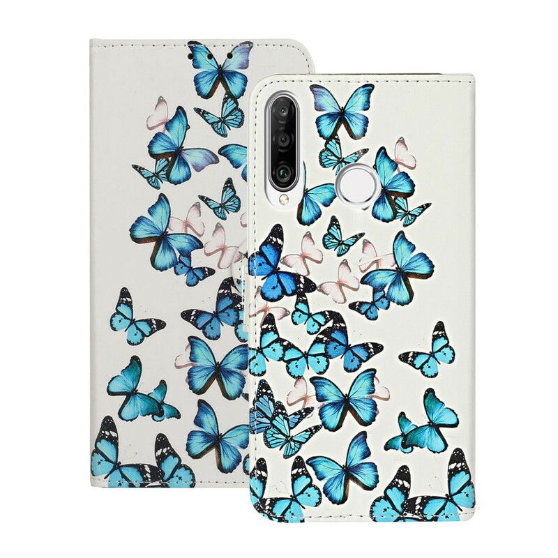 Cover Huawei Y6p Flip Cover Myriader Af Sommerfugle
