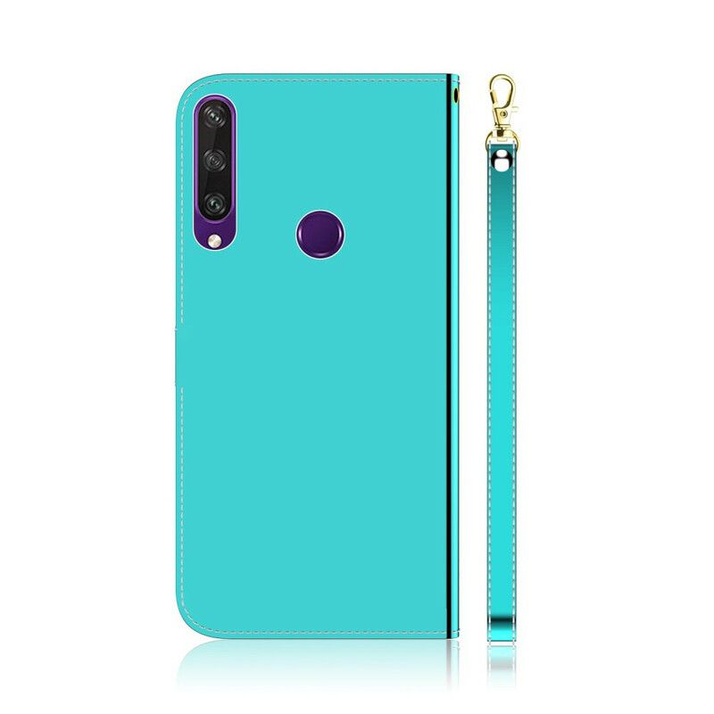 Læder Cover Huawei Y6p Imiteret Læderbetrækspejl