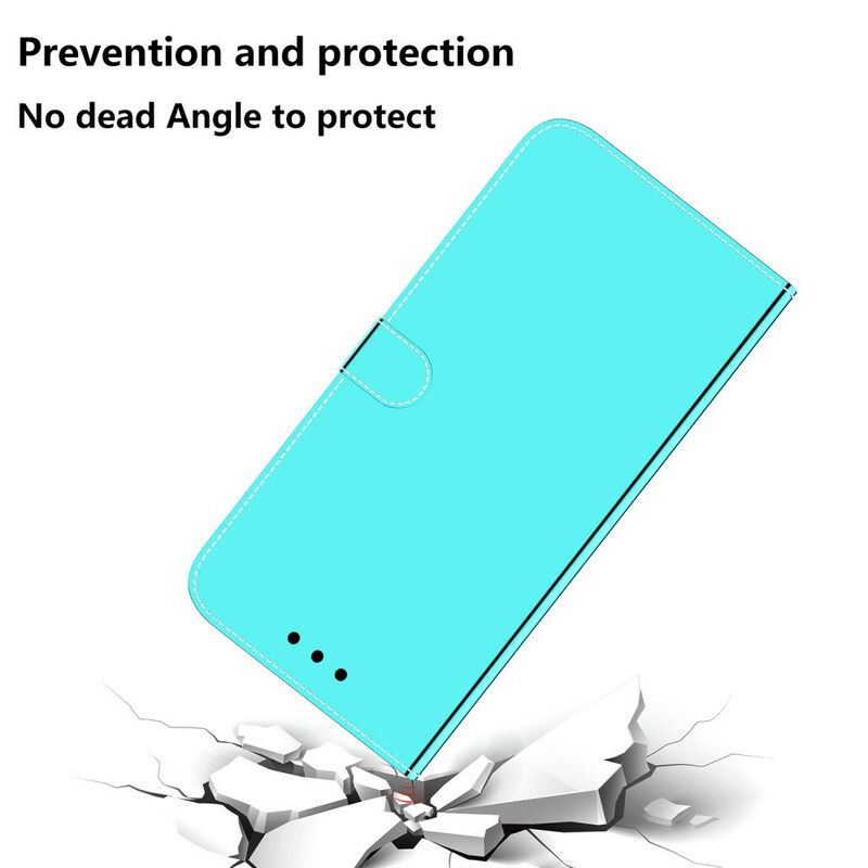 Læder Cover Huawei Y6p Imiteret Læderbetrækspejl