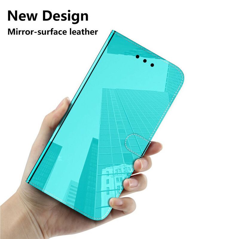 Læder Cover Huawei Y6p Imiteret Læderbetrækspejl