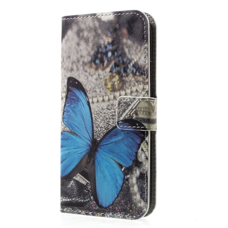 Flip Cover iPhone X / XS Blå Sommerfugl