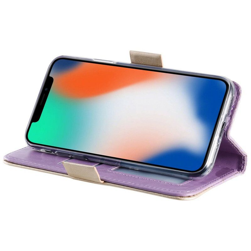 Flip Cover iPhone X / XS Med Snor Møntpung Med Blondebånd