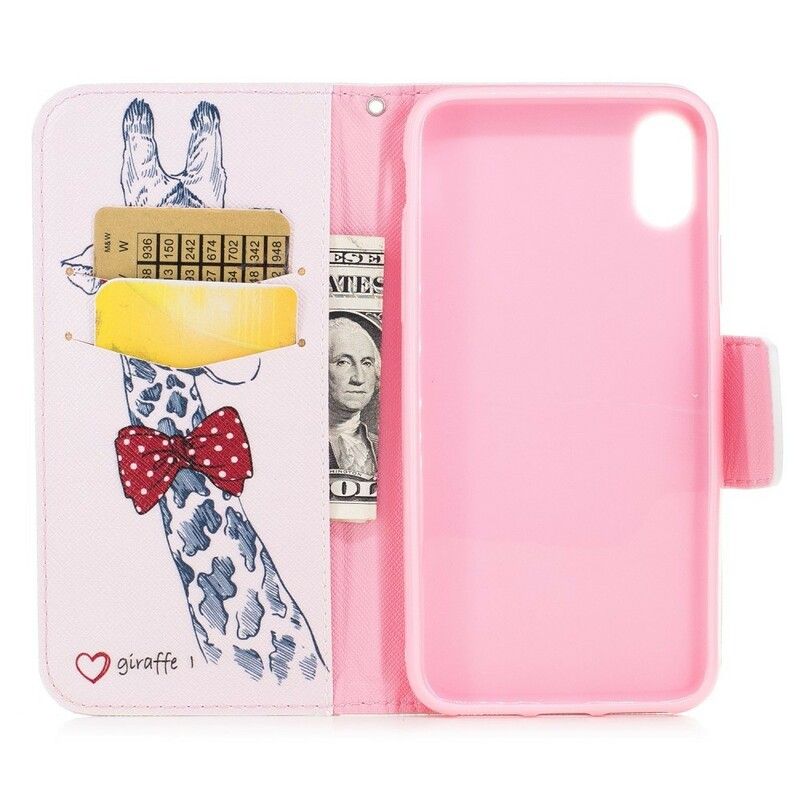 Flip Cover iPhone X / XS Nørdet Giraf